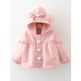 معطف للبنات بغطاء للرأس بتصميم عصري