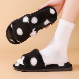 شباشب شتوية مفتوحة الأصابع مبطنة فرو من الداخل للسيدات 