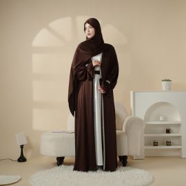 عباية نسائية بأكمام من الماس ، عباية نسائية فضفاضة من ثلاث قطع 
