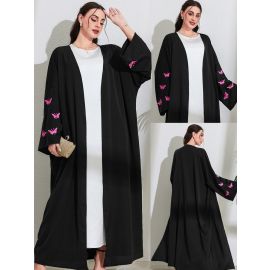 عباية نسائي بأكمام واسعة ومنقوشة بنمط الفراشة 