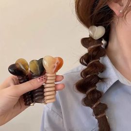 مظفر للشعر شكل سلك هاتف من راتينج للبنات