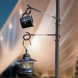 ستاند تثبيت إضاءة التخييم، خطاف تعليق ملتوي لتثبيت مستلزمات التخييم 