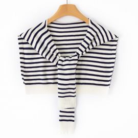 شال محبوك مخطط بسيط شال صغير عصري للنساء