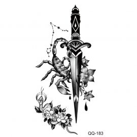 تاتو أسود راقٍي لمظهر طبيعي جذاب للنساء / 4 قطع 