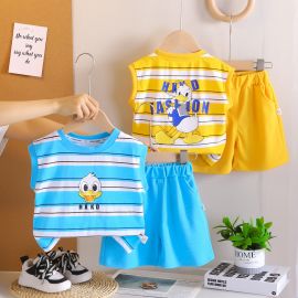 طقم صيفي عصري خفيف بتصميم كرتوني للأطفال