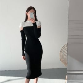 فستان نسائي شتوي ميدي بتصميم عصري