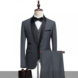 بدلة رجالية على الطراز الكوري مكونه من 3 قطع 