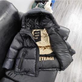 سترة قطنية جديدة دافئة باللون الأسود الذهبي للأطفال الأولاد والبنات