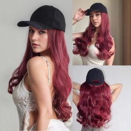 قبعة بشعر مستعار حرير وطويل مع تجعيدات مناسبة للارتداء اليومي