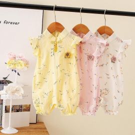 رومبير بناتي صيفي منقوش بالزهور للفتيات الصغيرات