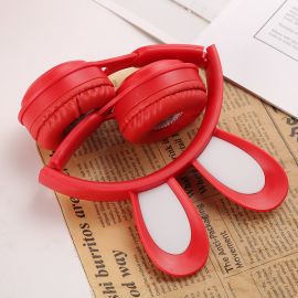 سماعة أذن لاسلكية بنمط أرنب مضيئة وقابلة للطي