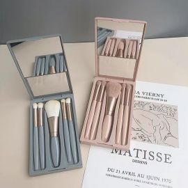 مجموعة فرشاة مكياج من 5 قطع مع مرآة