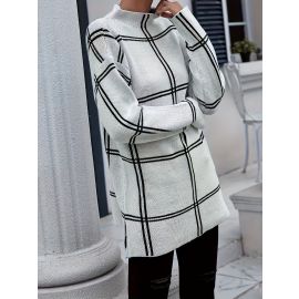 بلوزه نسائي بنمط مخطط ذات رقبه دائريه