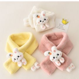 وشاح بناتي ناعم بتصميم أرنب لطيف، وشاح دافئ للرقبة للشتاء بخامة ناعمة