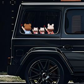 ملصقات سيارات بأنماط كرتونية لطيفة لتغطية الخدوش / قطعتين بأحجام مختلفة