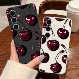 حافظة هاتف محمول لهواتف Samsung Galaxy بنمط الكرز