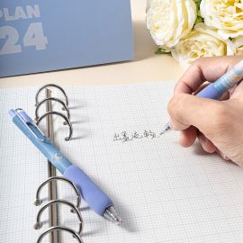 مجموعة من 6 أقلام سماوي بحبر أسود 