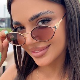 نظارات شمسية بيضاوية مجوفة، نظارة نسائي بتصميم أوروبي وأمريكي مميز