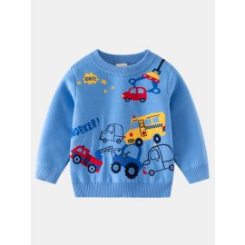 بلوفر شتوي ولادي مزين برسومات