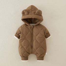 ملابس مواليد شتويه مع غطاء للراس