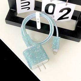 كفر شاحن من 5 قطع بأحجار الراين مُخصص لهاتف Apple iPhone PD20W،