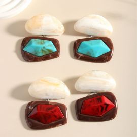 أقراط من الراتينج البوهيمي متوسطةالطول للنساء