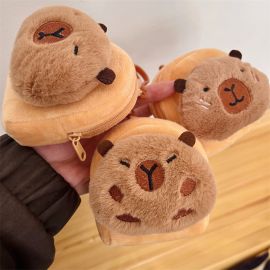 محفظة نسائية تخزين صغيرة مريحة على شكل حيوان لطيف  مزودة بحلقة تعليق مع قلادة على شكل لؤلؤ