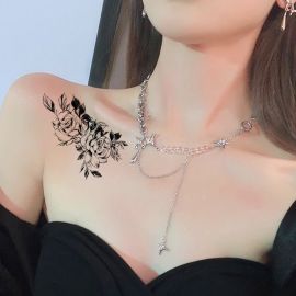 ملصق تاتو مؤقت بنقوش مختلفة بتصميم فني دقيق وأنيق/4 قطع 