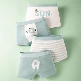 ملابس داخلية بنمط بوكسر مصنوعة من مزيج قطن + سبانديكس للأولاد