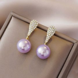 اقراط بنفسجي مزينه بحجرالراين