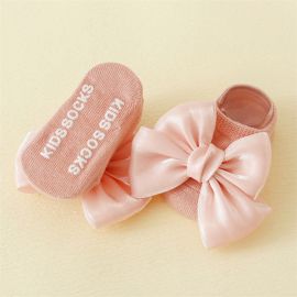 جوارب قطنية بفيونكة امامية كبيرة للفتيات الرضع / زوجين