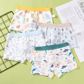 سراويل داخلية قطنية برسومات متعددة ولطيفة للأولاد / 4 قطع
