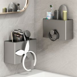 رف حمام بدون ثقب مثبت على الحائط حمام