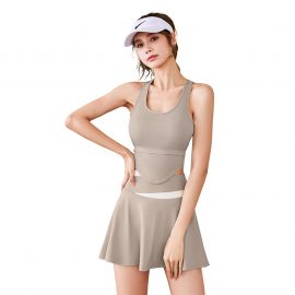 طقم رياضي نسائي صيفي قصير مضاد للتعرق للياقة البدنية