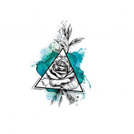 وشم مؤقت ملون وسط تنسيق هندسي رائع / 4 قطع 