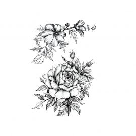 تاتو أسود بأشكال زهور بلمسة جمالية فريدة / 4 قطع 