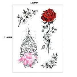 وشم مؤقت بتصاميم ملونة ومختلفة / 4 قطع 