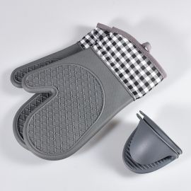 قفازات فرن من السيليكون، قفازات سيليكون مزدوجة الطبقة غير قابلة للانزلاق