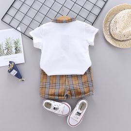 ملابس صيفية للأولاد من قطعتين بأكمام قصيرة