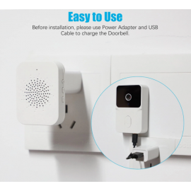 جرس باب فيديو واي فاي منخفض الطاقة لاسلكي وذكي قابل للشحن 