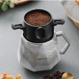 اداة لتحضير الشاي والقهوة يدوياً ،فلتر قهوة قابل لإعادة الاستخدام من الفولاذ المقاوم للصدأ 