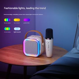  مكبر صوت بلوتوث بصوت محيطي وميكروفونات لاسلكية،بتصميم أنيق بإضاءة RGB