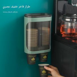 حامل أكواب بلاستيكية للمنزل أو المكتب قابل للتركيب على الحائط