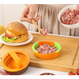 مكبس اللحوم لصنع الهامبرجر الدائري من البلاستيك المقاوم 