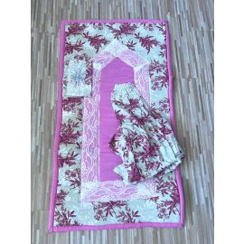 سجادة وطقم صلاة نسائي مكون من ثلاث قطع