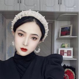 قبعة لؤلؤية نسائية على شكل عصابة