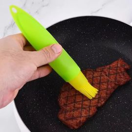  علبة زيت حلزونية الذيل، فرشاة زيت سيليكون مانعة للتسرب / قطعتين 