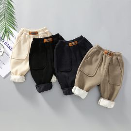 بنطلون قطني بجيوب ساده للاطفال