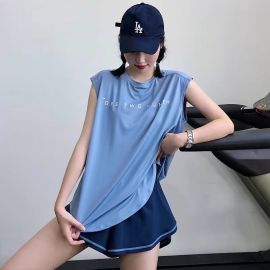 بلوزة نسائية صيفية رياضية فضفاضة بدون أكمام