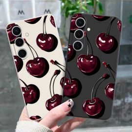 حافظة هاتف محمول لهواتف Samsung Galaxy بنمط الكرز